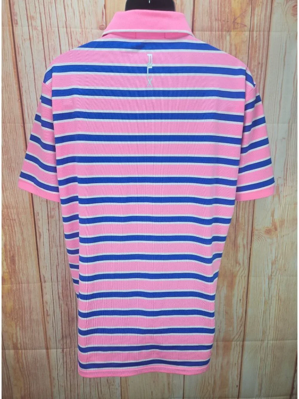 RLX Ralph Lauren Mens Pink Striped Polo Size Large